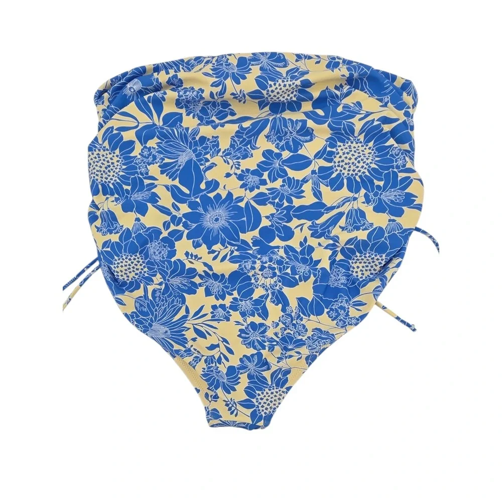 J. Crew Womens XL Blue Yellow Floral High Waisted Bikini